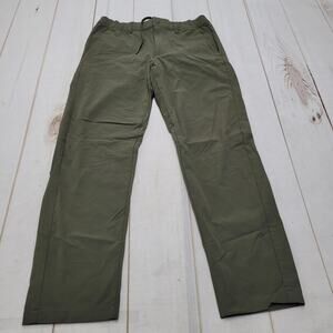 Uniqlo green slim tapered pants elastic drawstring